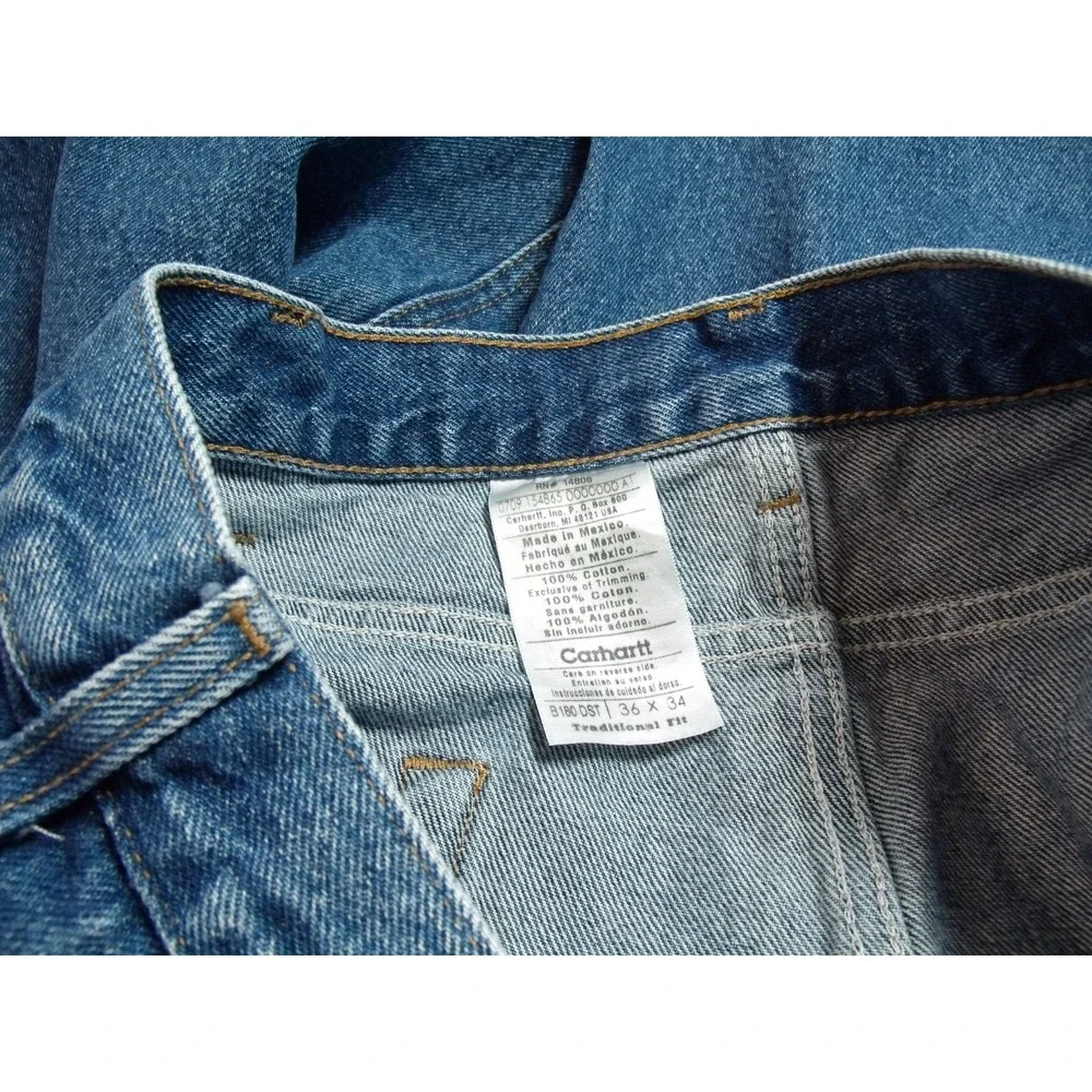 Carhartt Relaxed Fit Men's Blue Denim Medium Wash Workwear Jeans‎ 36x25